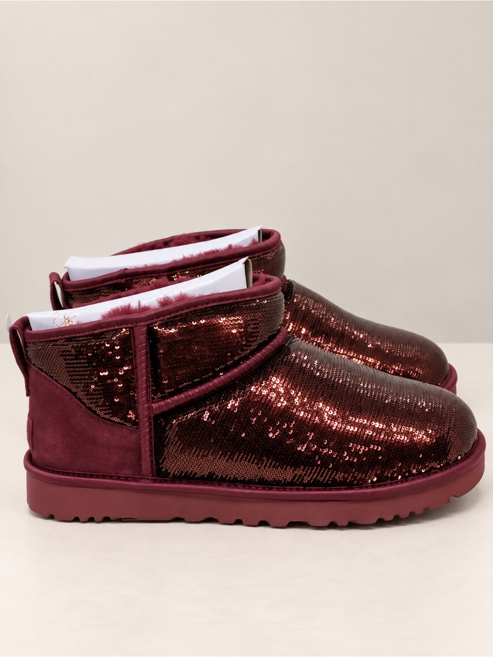 UGG Classic Ultra Mini Mirror Ball Sequins Boots Wild Grape